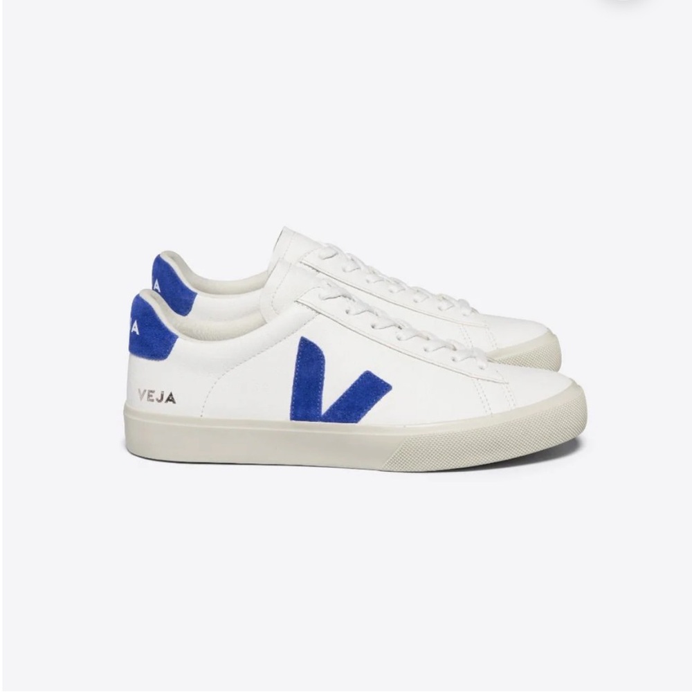 Veja Women's White Sneakers with Blue Accents